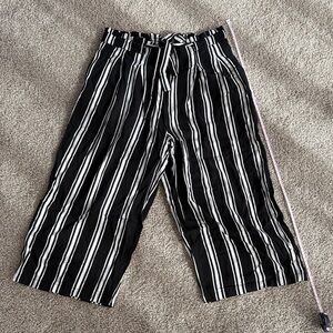 Cynthia Rowley Black and White Striped Pants